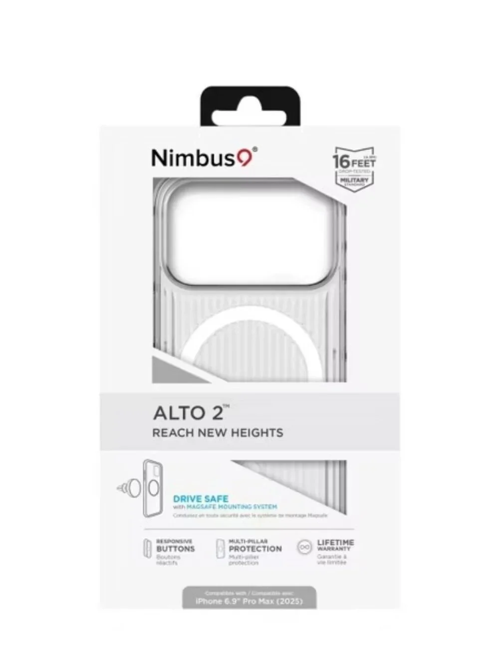 Nimbus9 Alto 2 iPhone 17 Pro Max 2025 MagSafe Case Clear 6.9